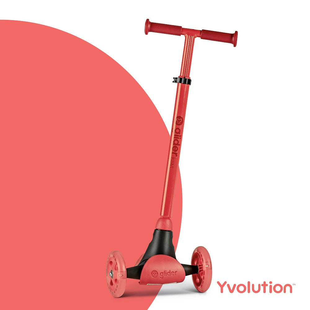 Trotineta cu 3 roti Yvolution Y Glider Kiwi cu LED 3-8 ani