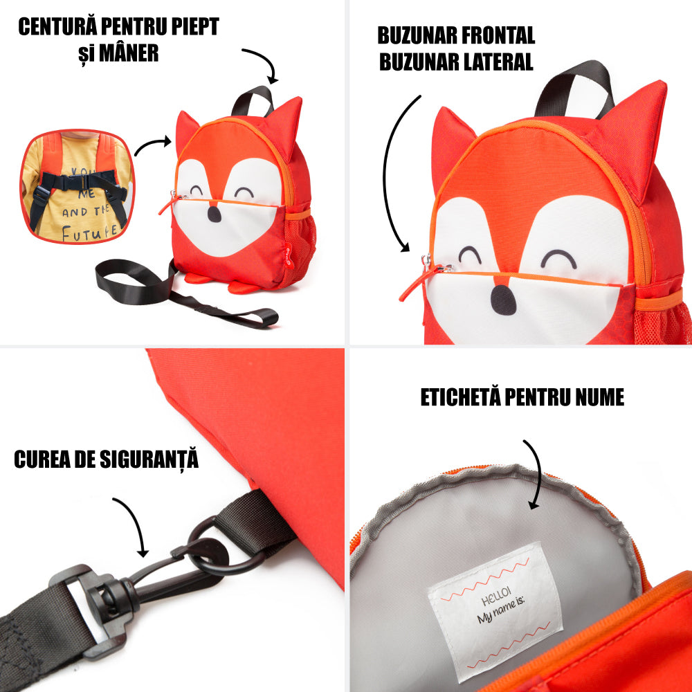 Rucsac și Curea de Siguranță Diono Sure Steps Fox 2 în 1