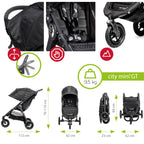 Căruciorul Baby Jogger City Mini GT Steel Gray Sand