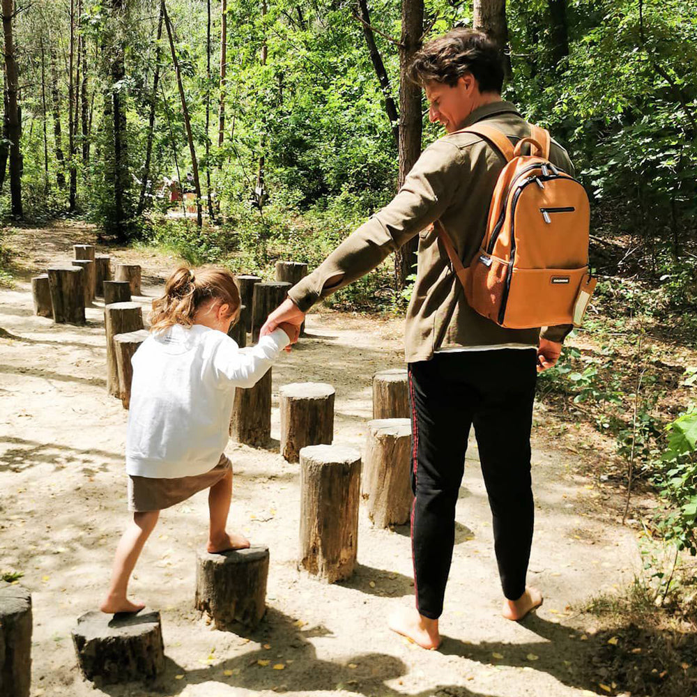 Rucsac Înfășat Childhome Piele Ecologică Maro cu Saltea
