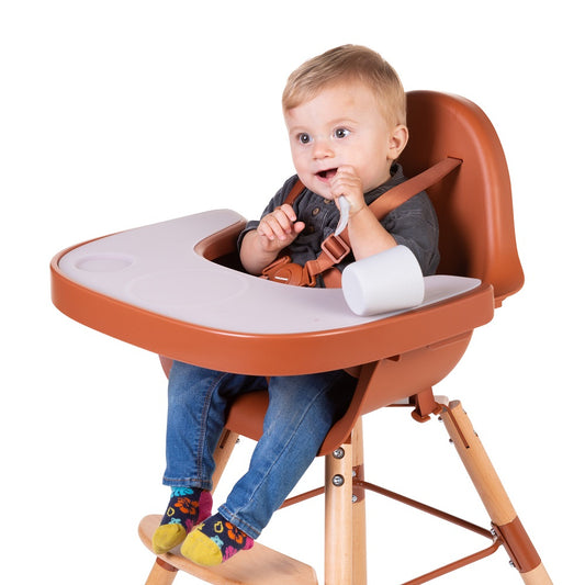 Tavita scaun de masa Childhome Evolu + Protectie din silicon, Ruginiu