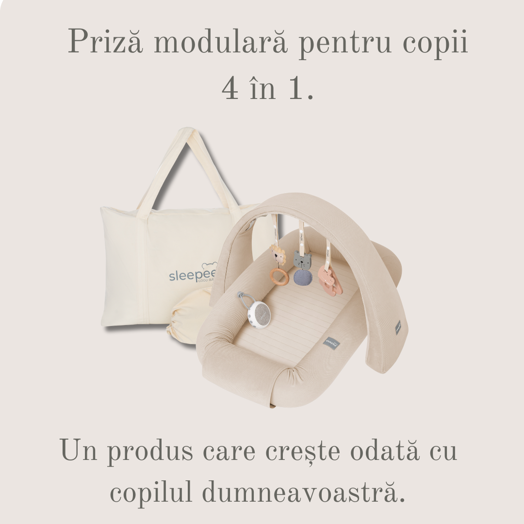 Baby Nest Modular cu Arcada de jucarii si Aparat sunete Sleepee