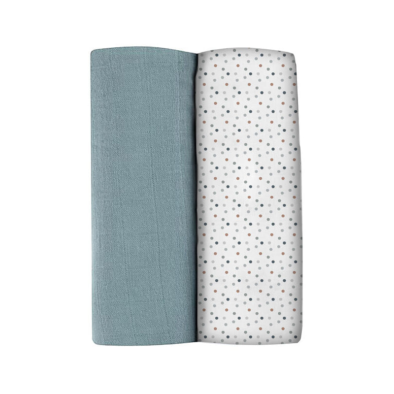 Set 2 museline Beaba din bumbac organic 120x120 cm