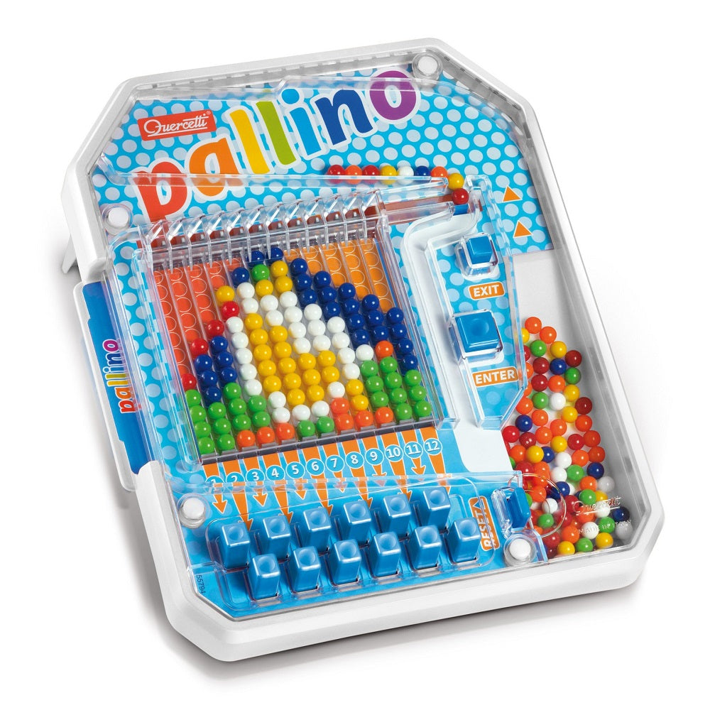 Joc mozaic mecanic Quercetti Pallino – joc Pallino cu model din bile colorate