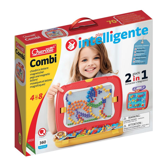 Quercetti Combi - Joc Educativ 2 în 1 Fantacolor și Magnetino 360 Piese