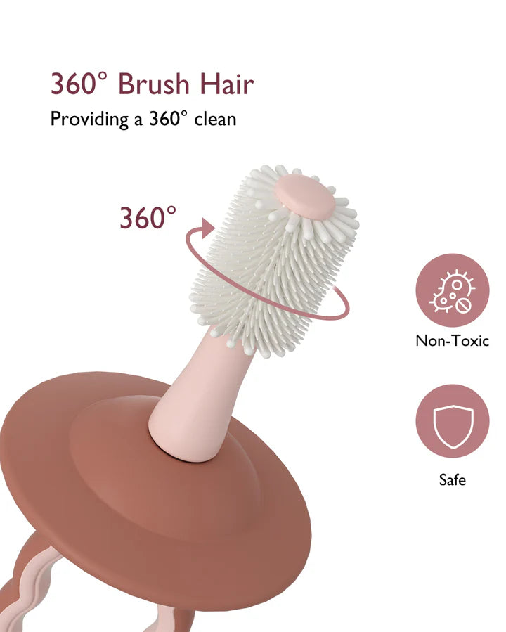 Periuta de dinti 360 grade Silicon Dentitie - Roz MOMCOZY