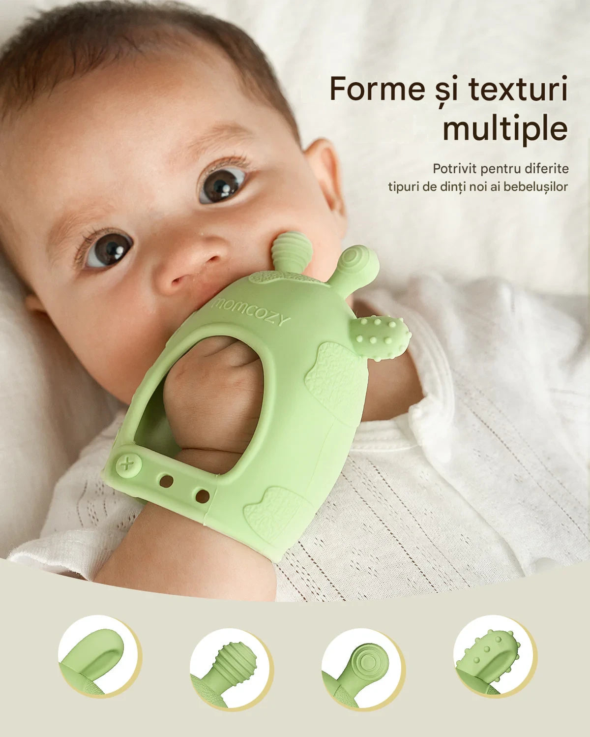Jucarie de Dentitie Momcozy cu Bratara pentru Bebelusi