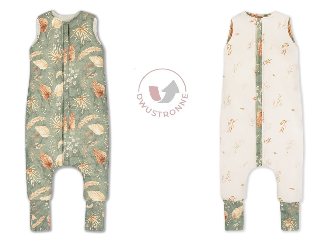 Sac de dormit reversibil cu picioare Sleepee 1-2 ani Boho Green