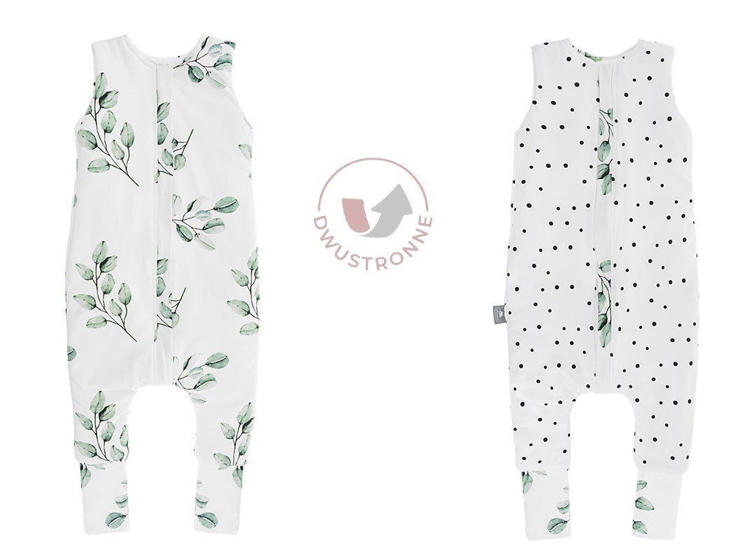 Sac de dormit reversibil cu picioare Sleepee 1-2 ani Eucalipt
