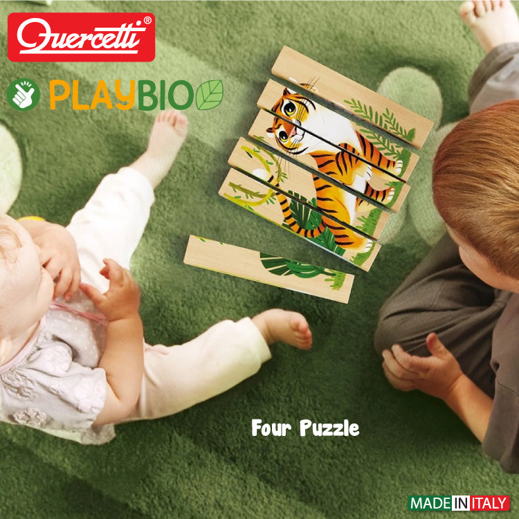 Quercetti Four Puzzle Animale Salbatice Bio