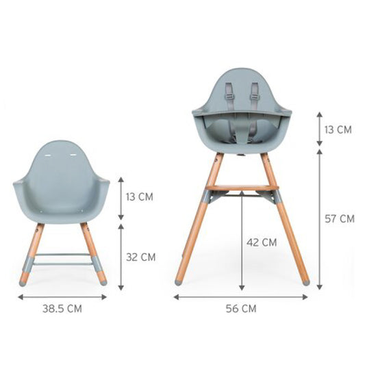 Scaun de masa reglabil in inaltime Childhome Evolu 2 Natural Menta