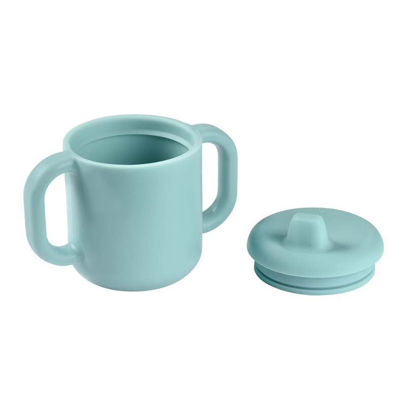 Cana de antrenament silicon Beaba Blue - manere ergonomice