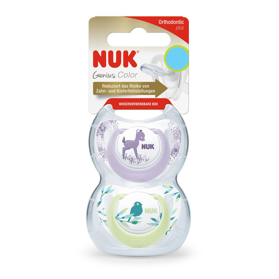 Suzeta Nuk Genius Color Silicon M1 Mov 0-6 luni Set 2 Bucati