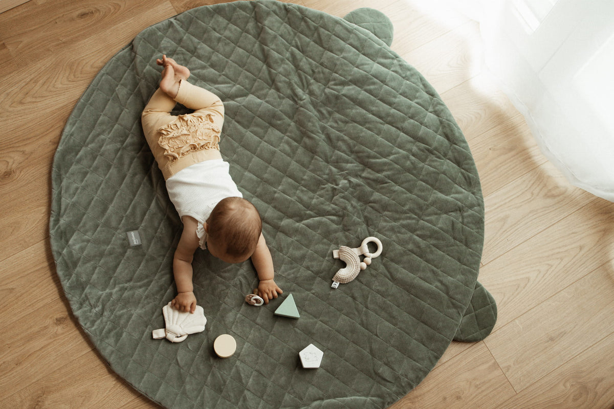 Covor de Joaca Rotund cu Urechi 120 cm Catife