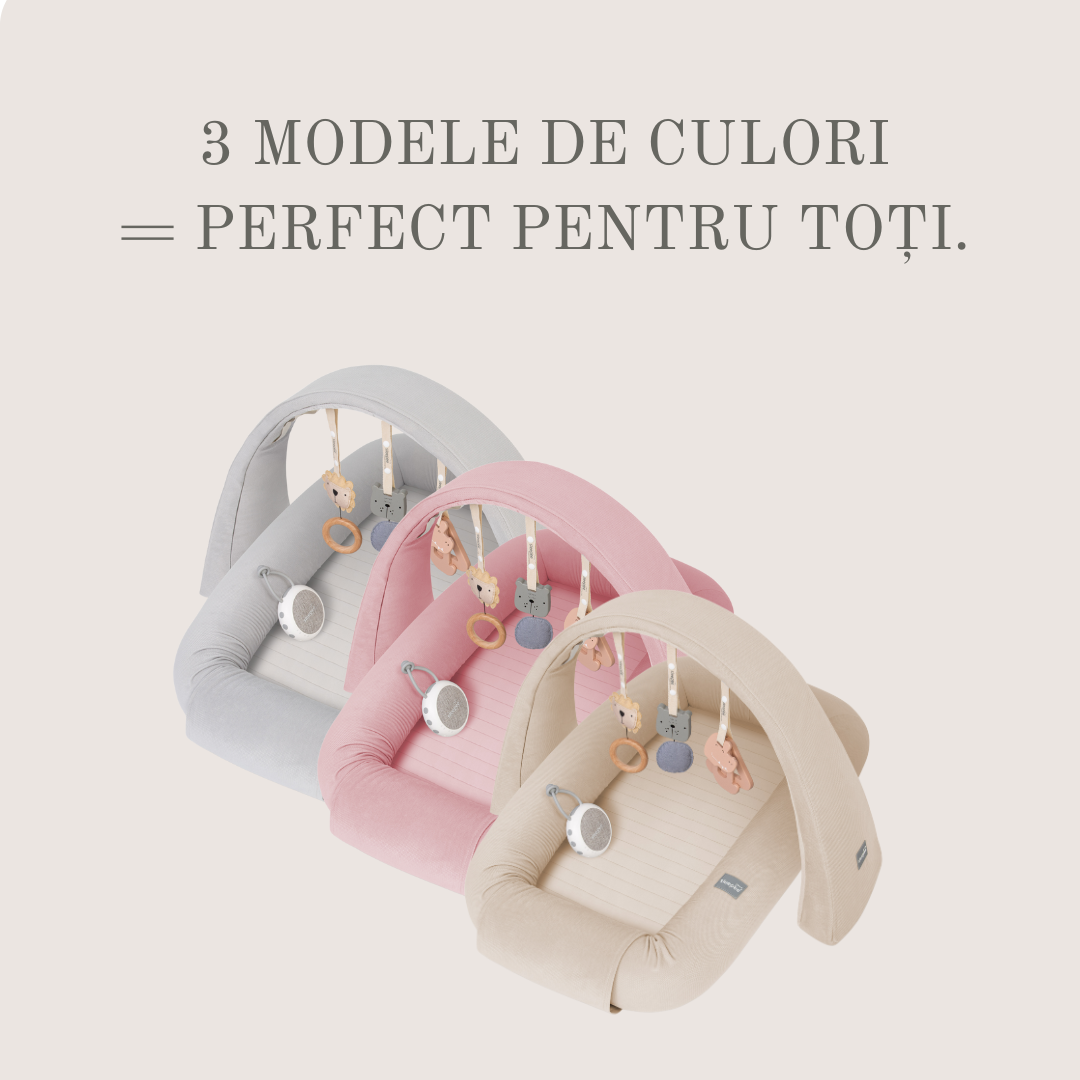 Baby Nest Modular cu Arcada de jucarii si Aparat sunete Sleepee
