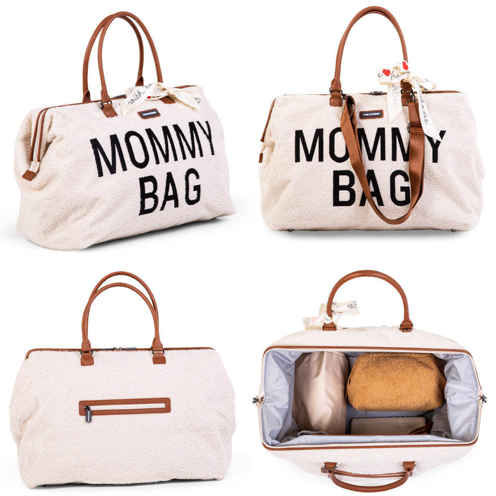 Geanta de infasat Childhome Mommy Bag Teddy Ecru