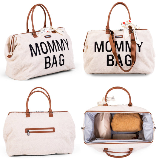 Geanta de infasat Childhome Mommy Bag Teddy Ecru