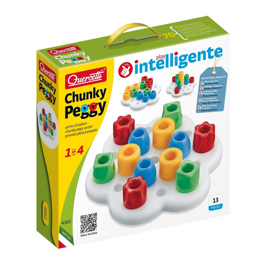 Joc stivuire Quercetti Chunky Peggy 12 – cutia Chunky Peggy 12
