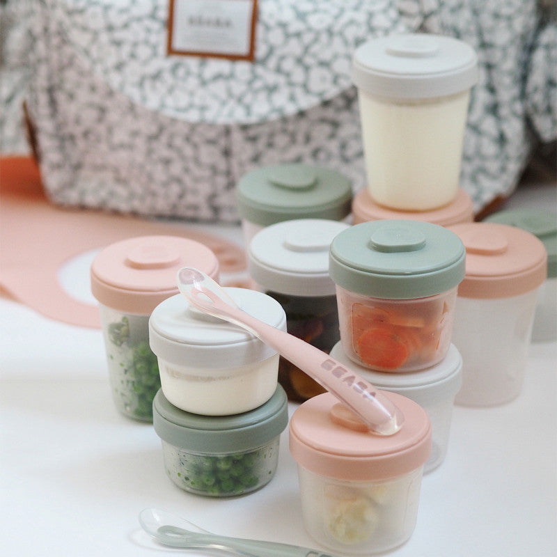 Set 12 recipiente hrana Beaba Eucalyptus 2x90 ml, 4x150 ml, 6x250 ml