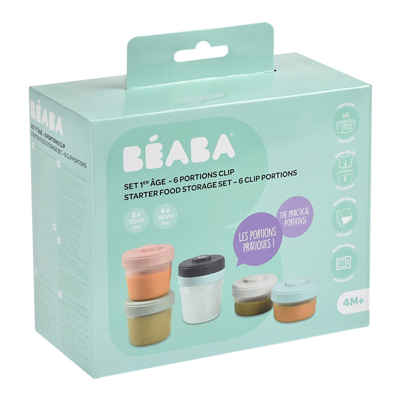 Set 6 recipiente pentru hrana Beaba 2 x 90 ml, 4 x 150 ml
