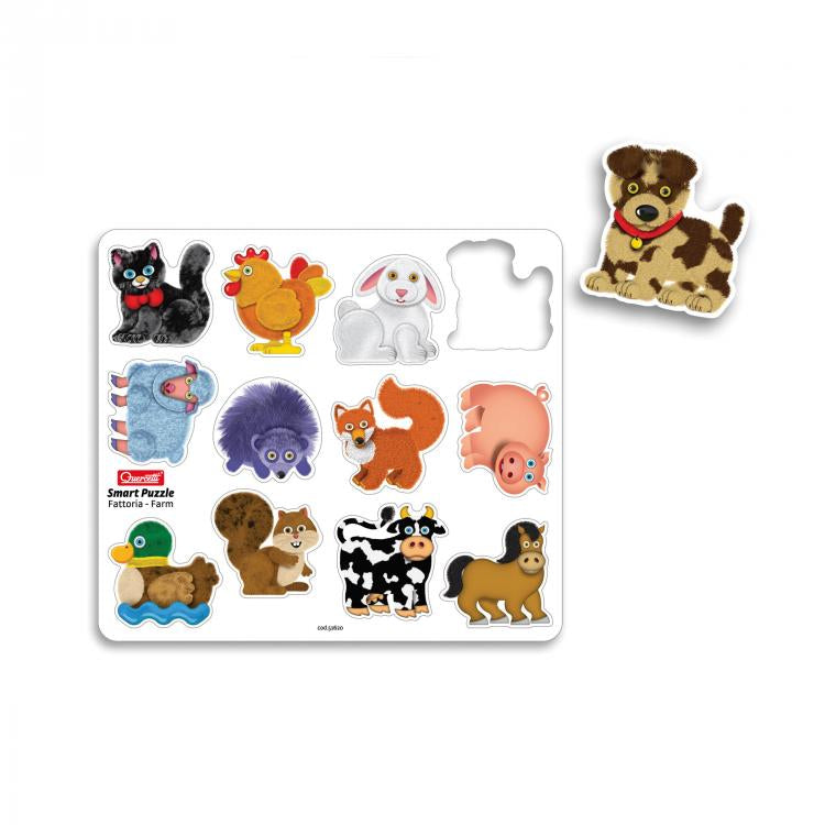 Puzzle magnetic Quercetti Smart Puzzle Ferma – piese magnetice cu animale de fermă
