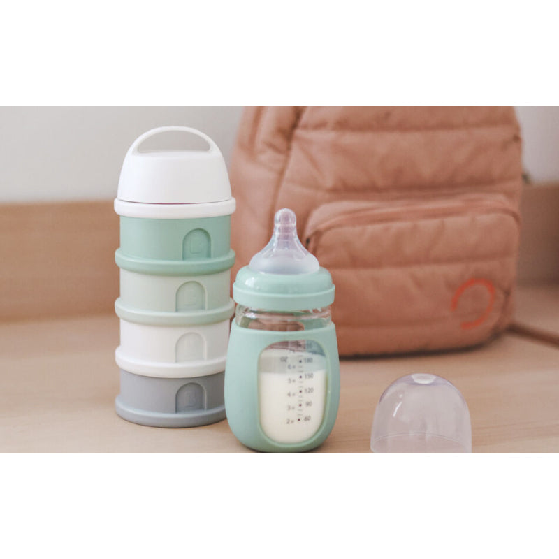 Recipient lapte praf 4 compartimente Beaba Sage Green