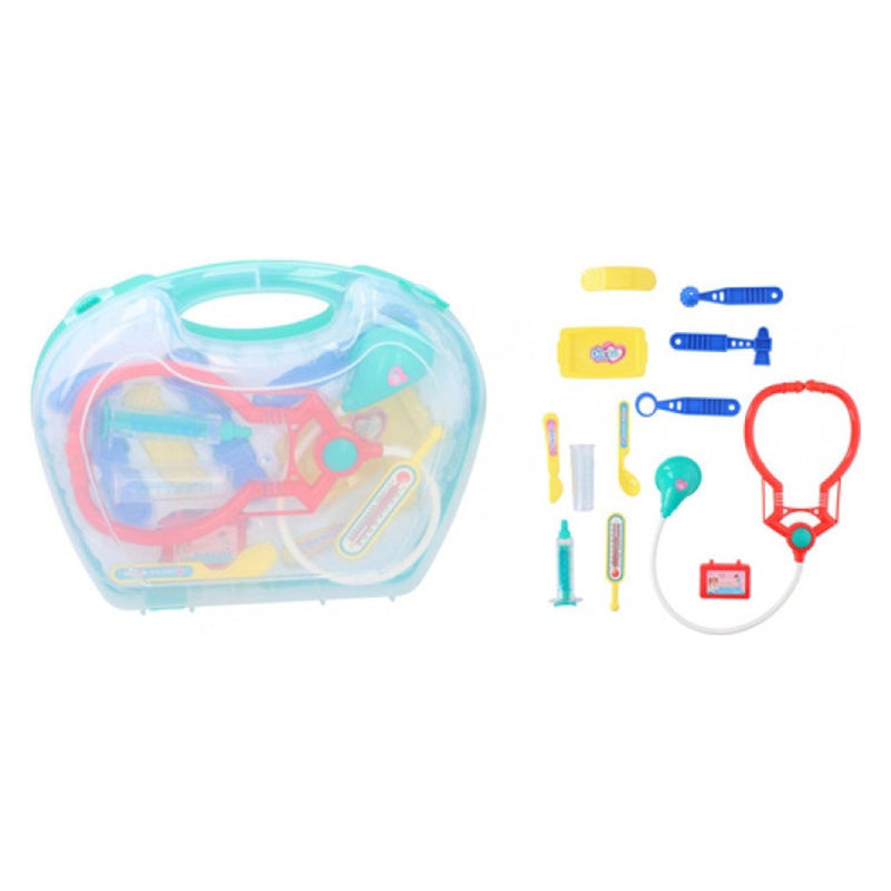 Set doctor Eddy Toys 13 piese Turcoaz trusa medicala de jucarie
