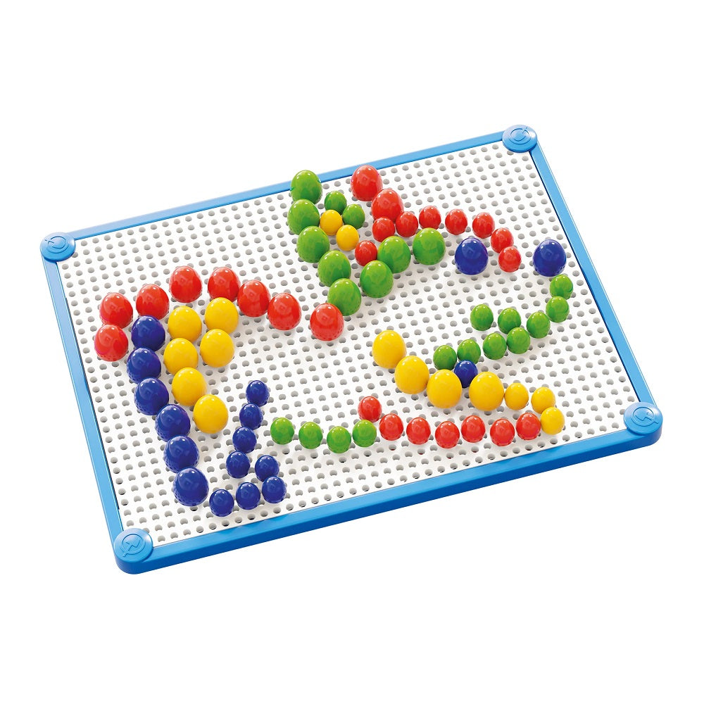 Joc mozaic Quercetti Fantacolor Tab Basic D10/15 – mozaic cu reptilă în ramă albastră