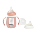 Biberon de invatare Beaba 2 in 1 din sticla 210 ml