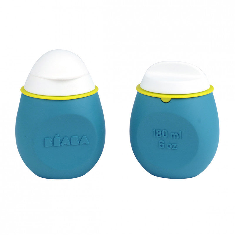 Set BabySqueez 2 in 1 si recipient Squeez Beaba Albastru