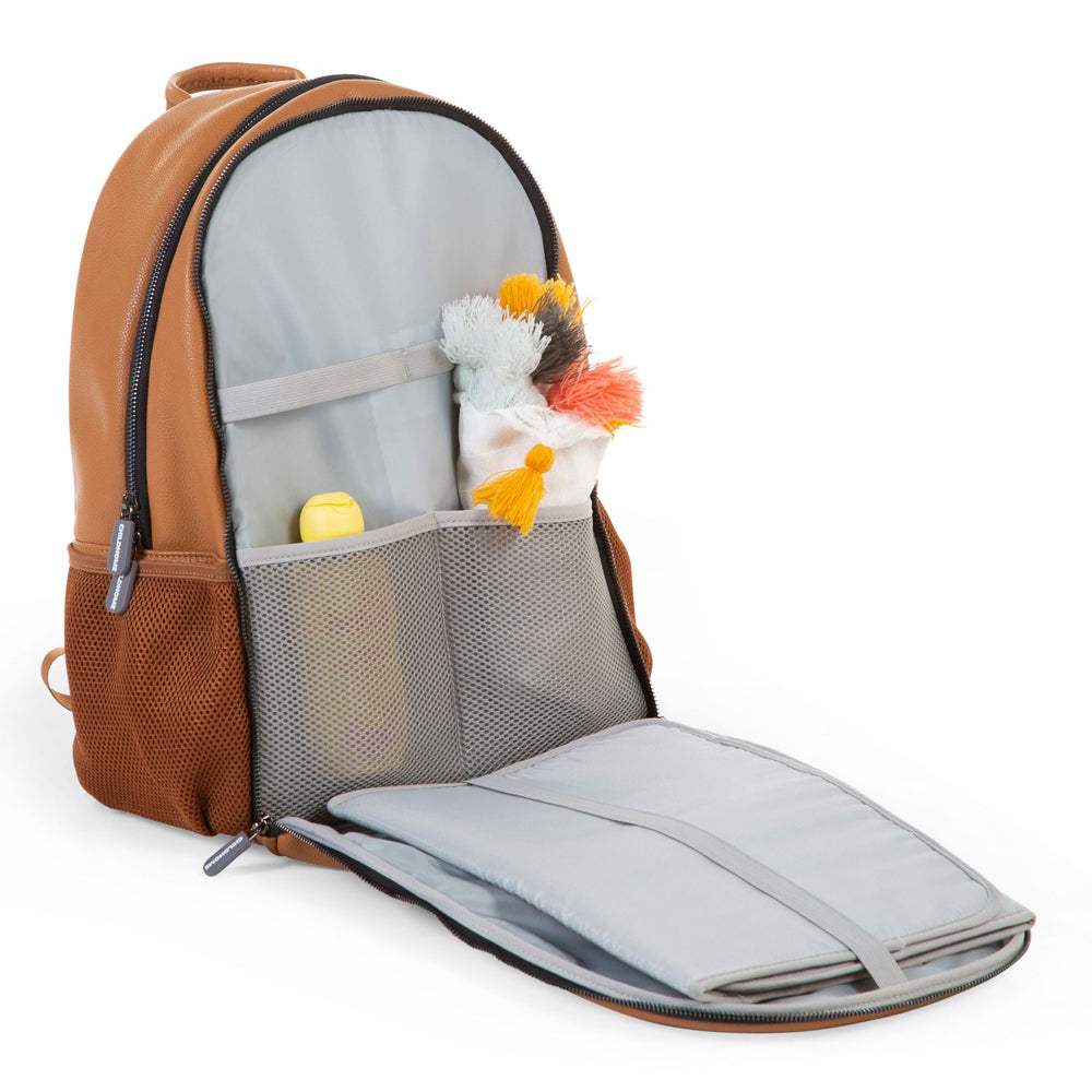 Rucsac Înfășat Childhome Piele Ecologică Maro cu Saltea