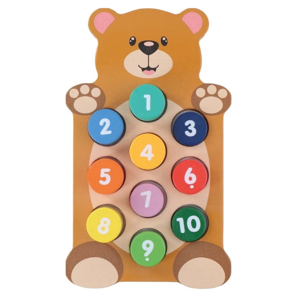 Joc educativ din lemn cu numere Marionette 11 piese ursulet