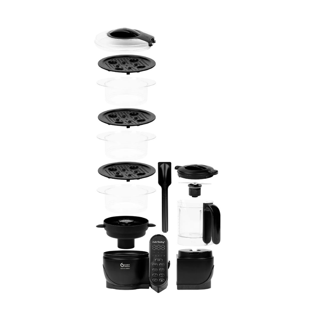 Babymoov Nutribaby XL Mineral Black - cele 3 recipiente de gatit la abur