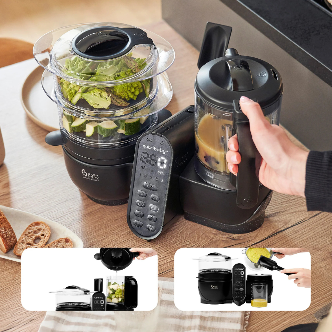 Babymoov Nutribaby XL Mineral Black - preparare mese pentru bebelusi
