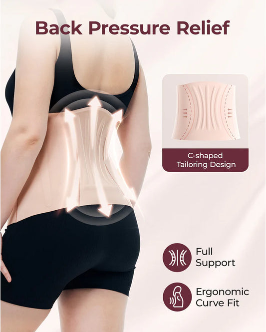 Centura Abdominala Postpartum Momcozy Ergowrap - Suport Ergonomic si Ridicare 3D Abdomen - Oyster Pink XL