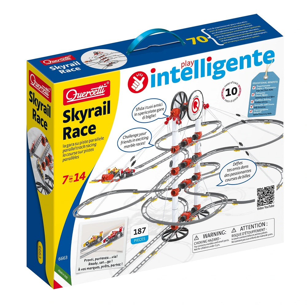 Pista cu bile Quercetti Skyrail Race – cutia Skyrail Race