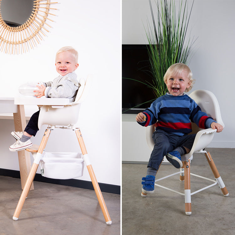 Scaun de masa reglabil in inaltime Childhome Evolu 2 Natural Alb