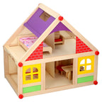 Casa de papusi din lemn Marionette 11 piese cu 4 camere