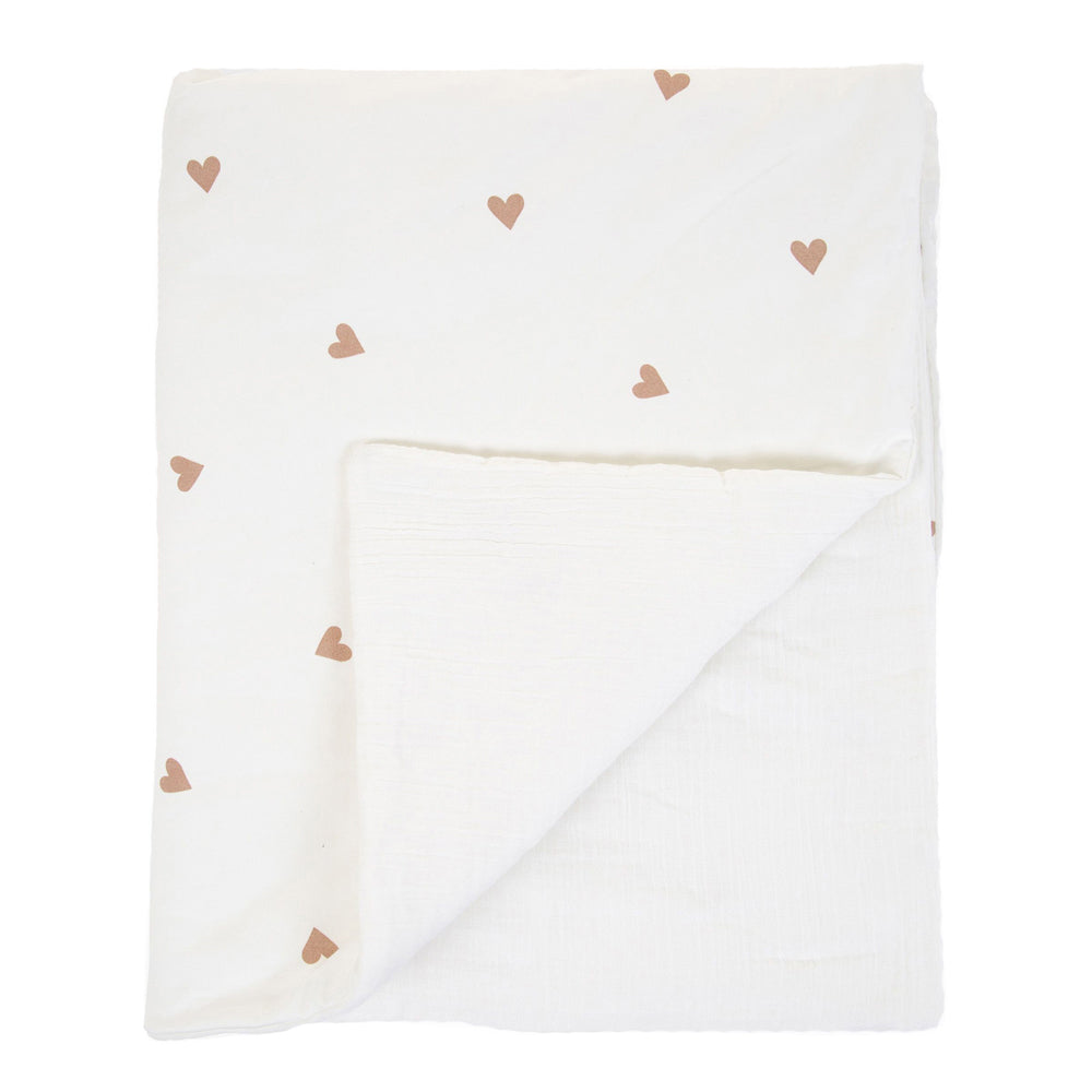 Paturica Childhome Jerse Muselina 80x100 cm, Inimioare