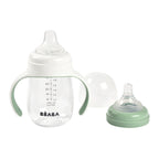 Biberon de invatare Beaba 2 in 1 din Tritan 210 ml