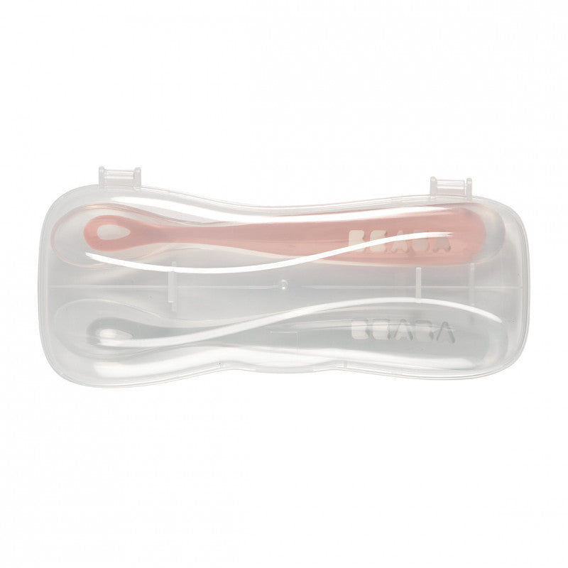 Set 2 Lingurite Silicon BPA Free Beaba - Roz