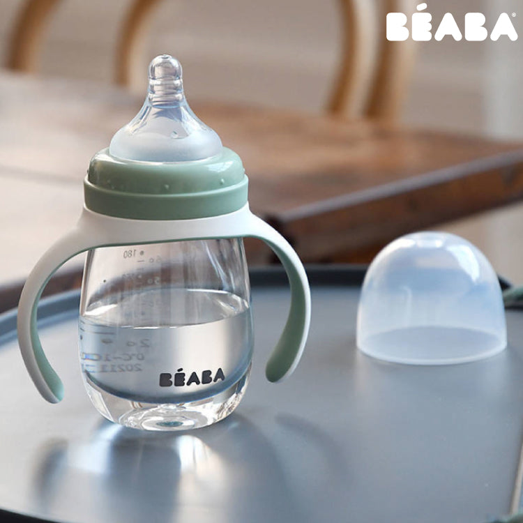 Biberon de invatare Beaba 2 in 1 din Tritan 210 ml