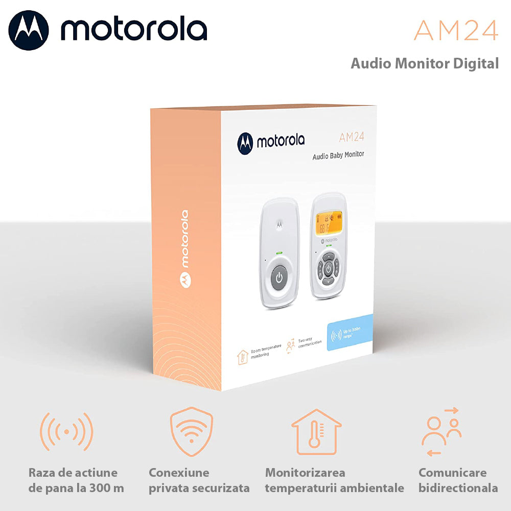 Audio monitor digital Motorola AM24 DECT cu ecran 1,5 inch