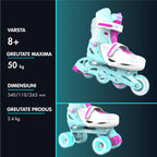 Role 2 in 1 Neon Combo Skates Reglabile 34-37 Teal Pink