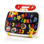 Tabla magnetica Quercetti Combi ABC+123 – fața magnetică cu litere, numere și imagini