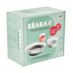 Set de masa 3 piese din sticla Duralex Beaba cu suport antiaderent Eucalyptus