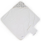 Prosop cu gluga si manusa de baie Childhome Jerse Frotir 80x80 cm, Leopard
