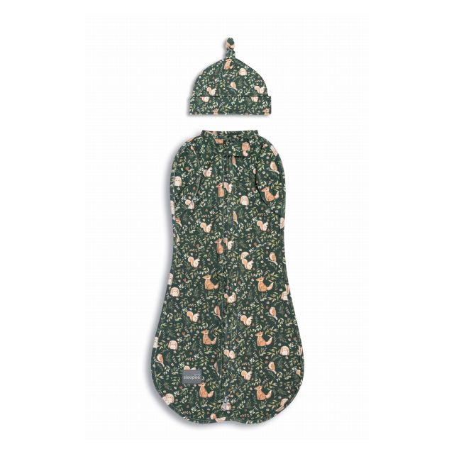 Saculet Swaddle infasat Bumbac + Caciulita Sleepee