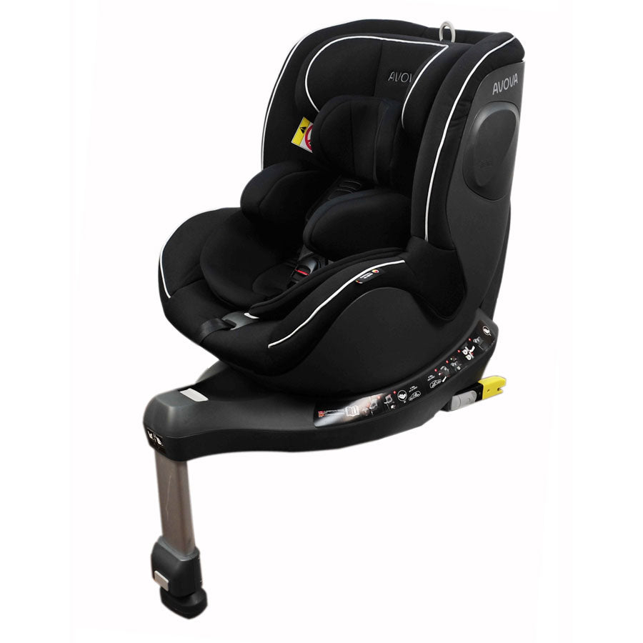 Scaun auto Avova Sperber-Fix i-Size Pearl Black – vedere din unghi lateral