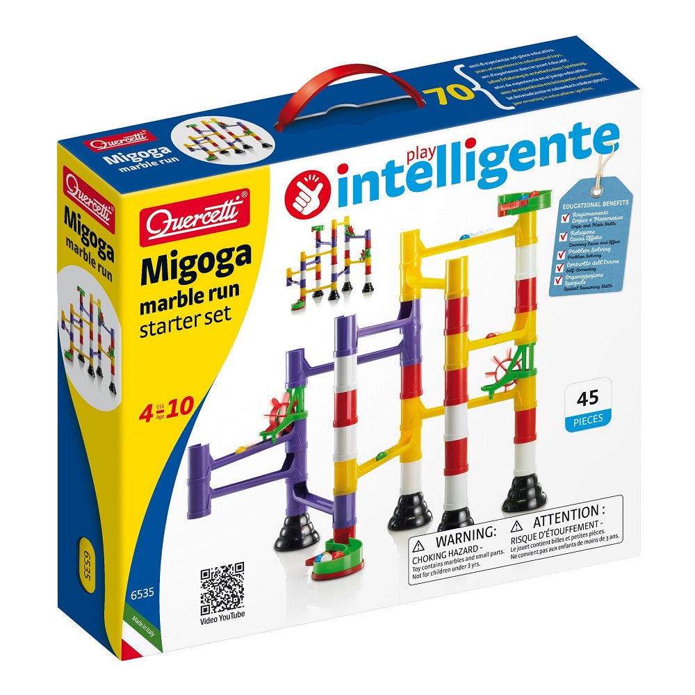 Pista cu bile Quercetti Migoga Marble Run Basic – cutia Migoga Marble Run Basic